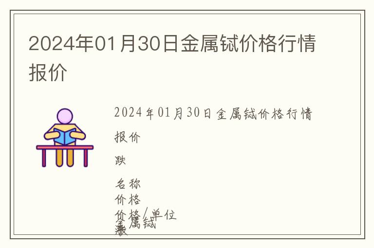 2024年01月30日金屬鋱價格行情報價