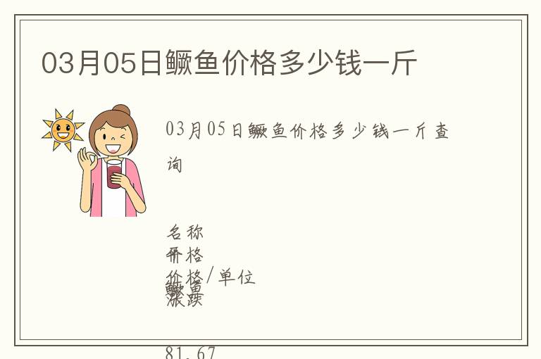 03月05日鱖魚價格多少錢一斤