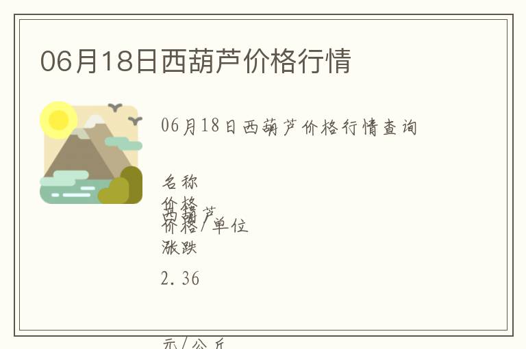 06月18日西葫蘆價格行情