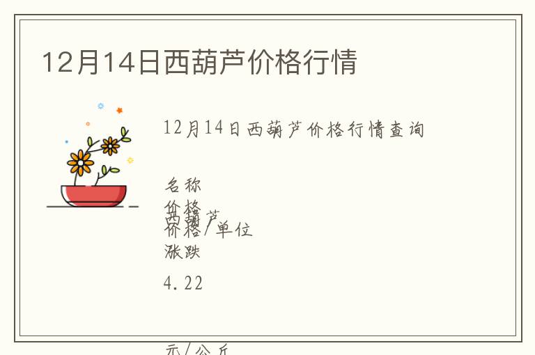 12月14日西葫蘆價(jià)格行情