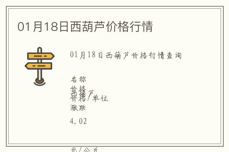 01月18日西葫蘆價(jià)格行情