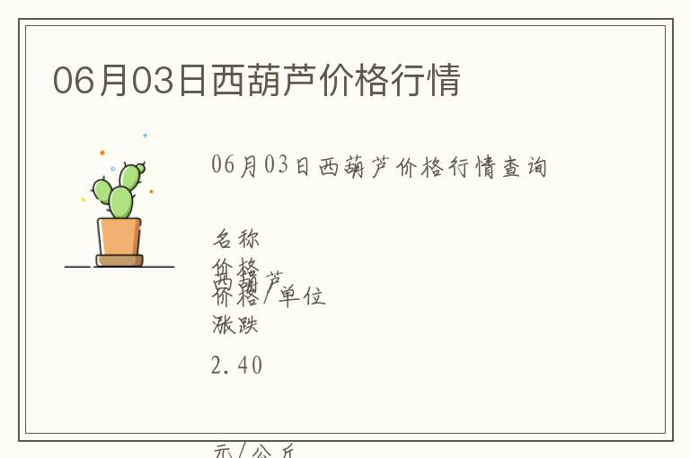 06月03日西葫蘆價格行情