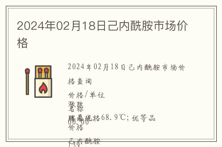 2024年02月18日己內酰胺市場價格