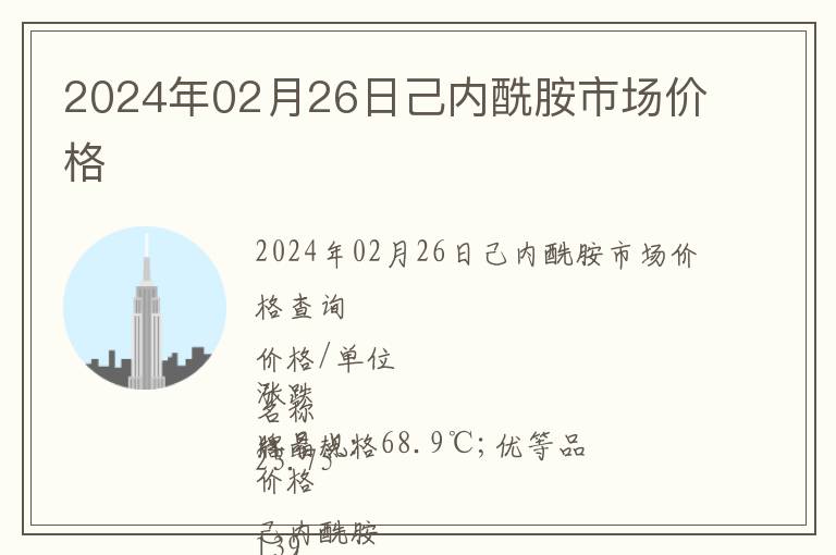 2024年02月26日己內酰胺市場價格