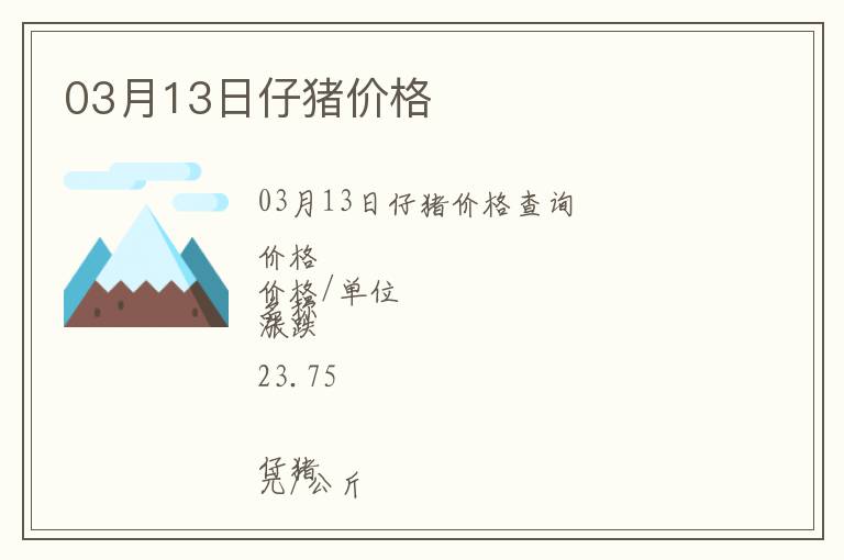 03月13日仔豬價格
