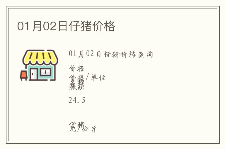 01月02日仔豬價格