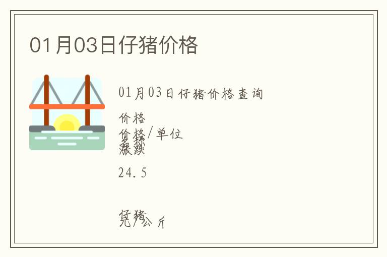 01月03日仔豬價格