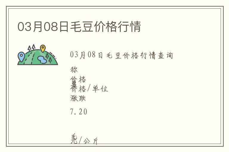 03月08日毛豆價格行情