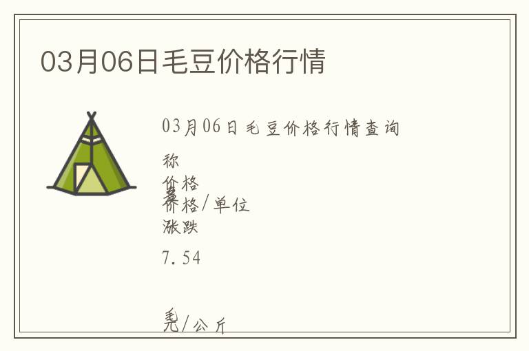03月06日毛豆價格行情