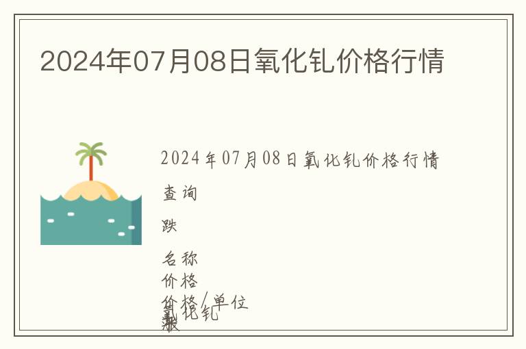 2024年07月08日氧化釓價格行情