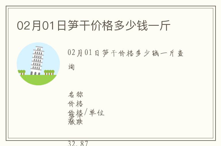 02月01日筍干價格多少錢一斤