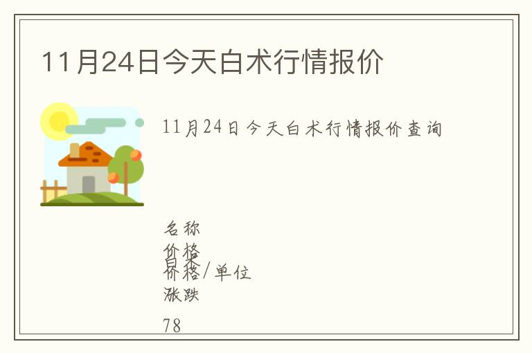 11月24日今天白術(shù)行情報(bào)價(jià)