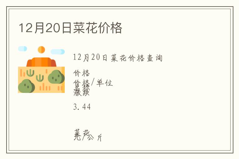 12月20日菜花價(jià)格