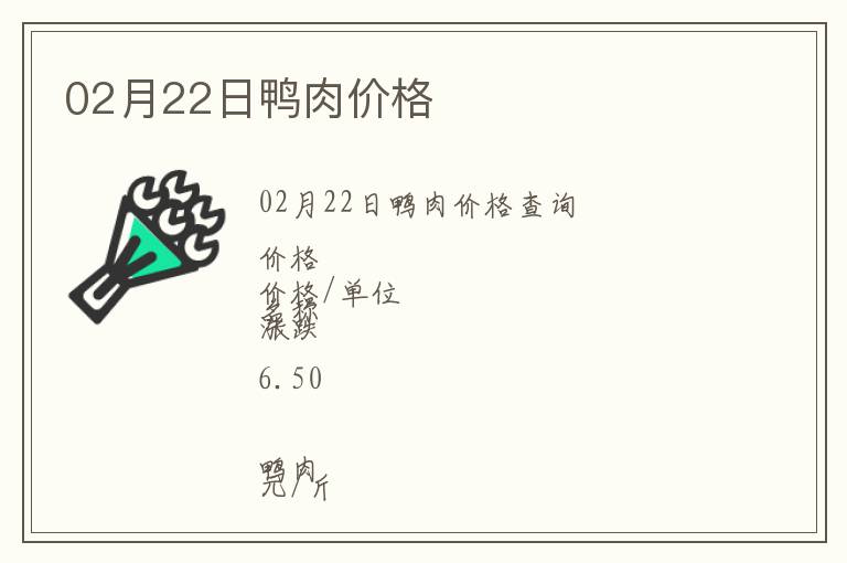 02月22日鴨肉價格