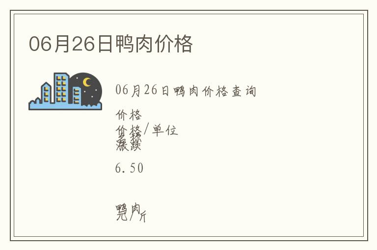 06月26日鴨肉價格