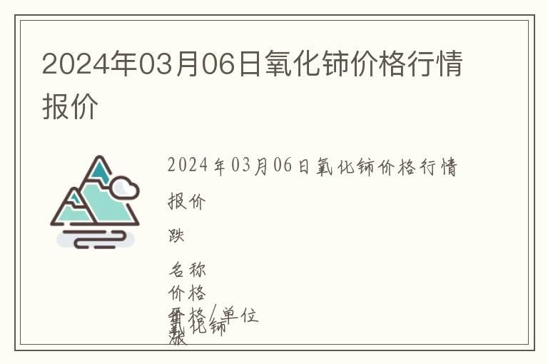 2024年03月06日氧化鈰價格行情報價