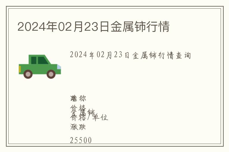 2024年02月23日金屬鈰行情