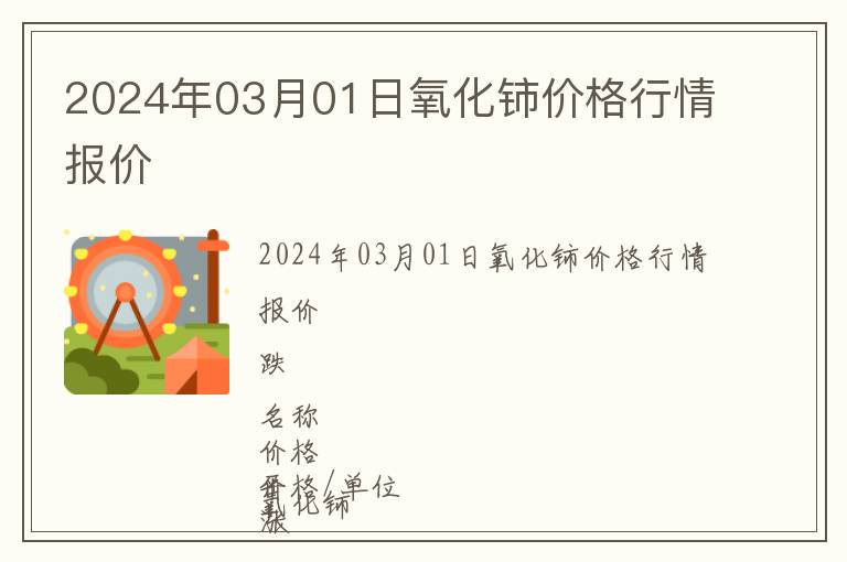 2024年03月01日氧化鈰價格行情報價