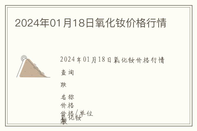 2024年01月18日氧化釹價(jià)格行情