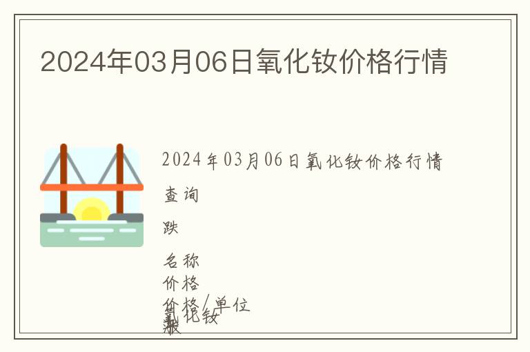 2024年03月06日氧化釹價格行情