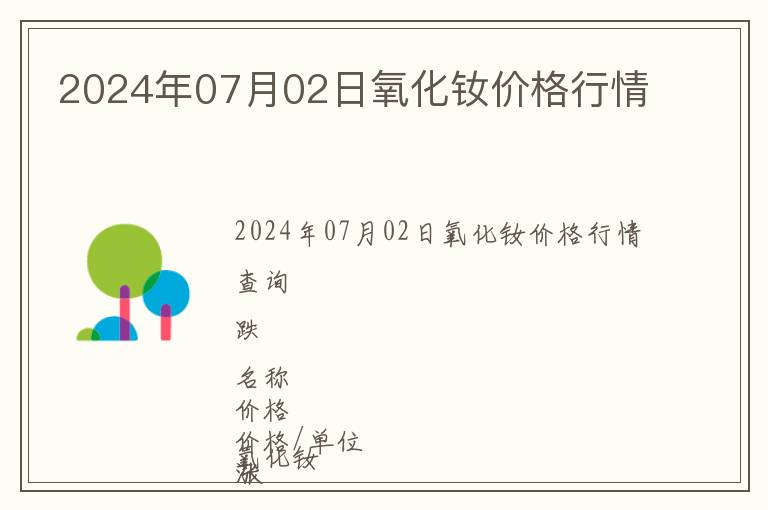 2024年07月02日氧化釹價(jià)格行情
