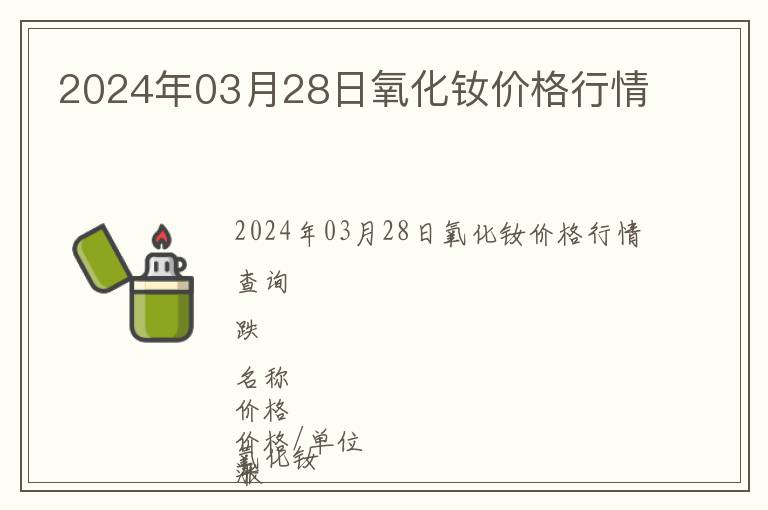 2024年03月28日氧化釹價(jià)格行情