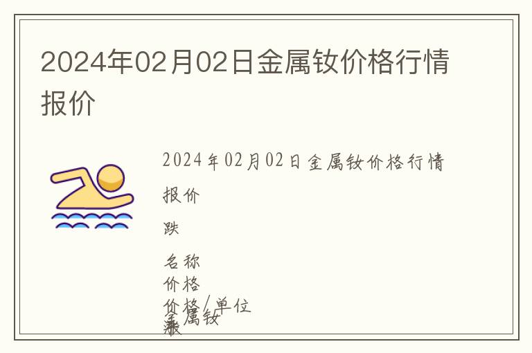 2024年02月02日金屬釹價格行情報價